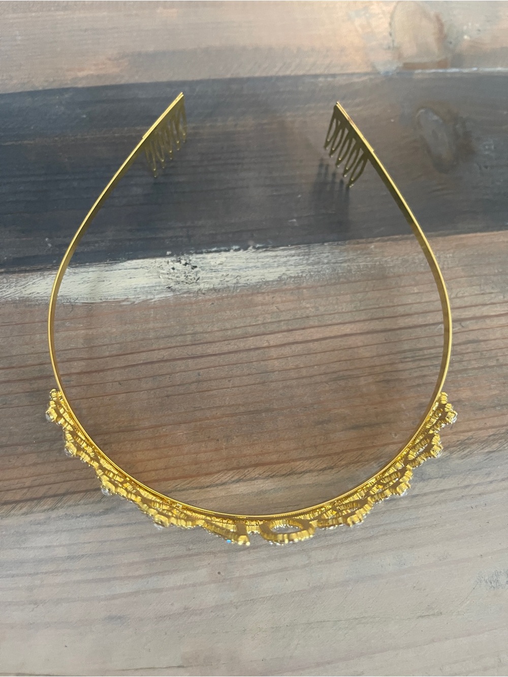"40th" Birthday Gold Rhinestone Tiara Crown - Picture 6 of 8